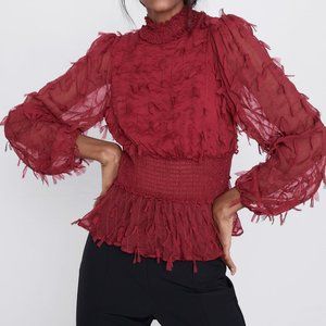SOLD OUT Zara Fringed Blouse, size XS